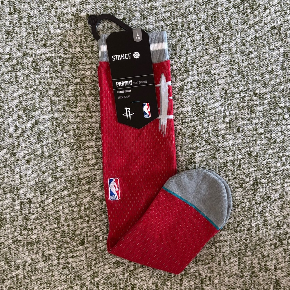 Houston Rockets Stance crew socks. Size L 9-12. New with tags. NBA.